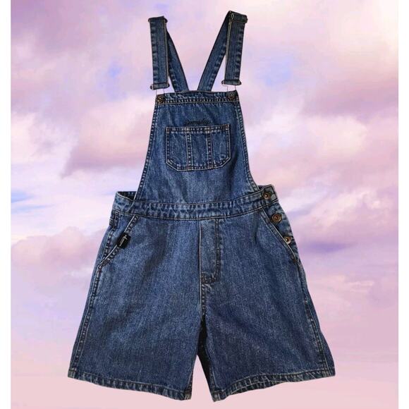 Doomsday Co UK Blue Denim Short Overalls Romper Sz XS 4" Inseam Streetwear - Picture 13 of 13